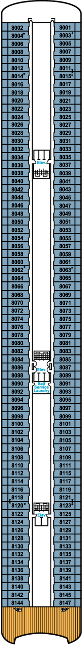 Crystal Serenity Deck Plans: Deck 8, Horizon Deck